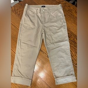 NYDJ Cuffed Jeans NWOT Khaki color 5 pocket style with lift and tuck technology